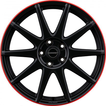 Borbet GTX black matt rim red 8x19 ET50 - LK5/114.3 ML72.5