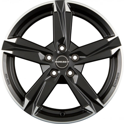 Borbet T10 matt black polished 7x17 ET42 - LK5/108 ML65.1