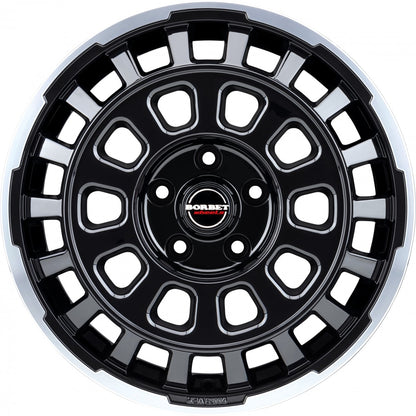 Borbet CW7 black rim polished glossy 7.5x18 ET53 - LK5/118 ML71.1