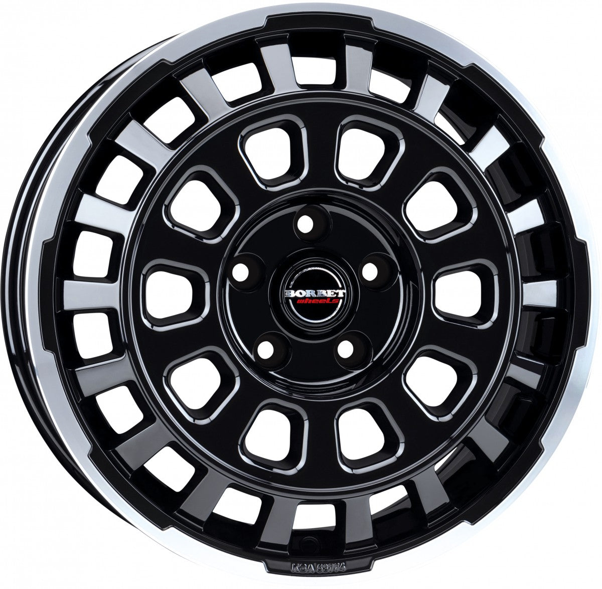 Borbet CW7 black rim polished glossy 7.5x18 ET53 - LK5/130 ML78.1