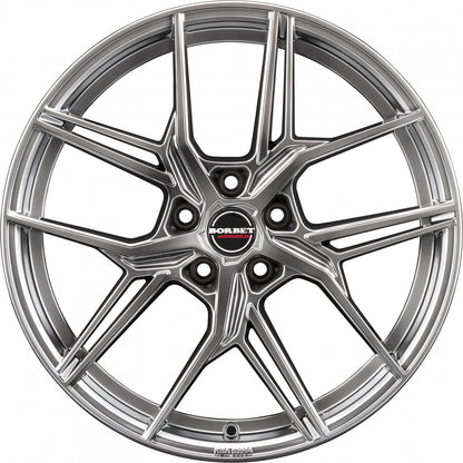 Borbet QX hyper black silver 8x19 ET49 - LK5/112 ML66.5