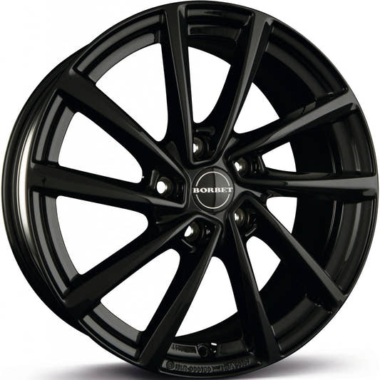 Borbet V black glossy 7x18 ET43 - LK5/112 ML57.1