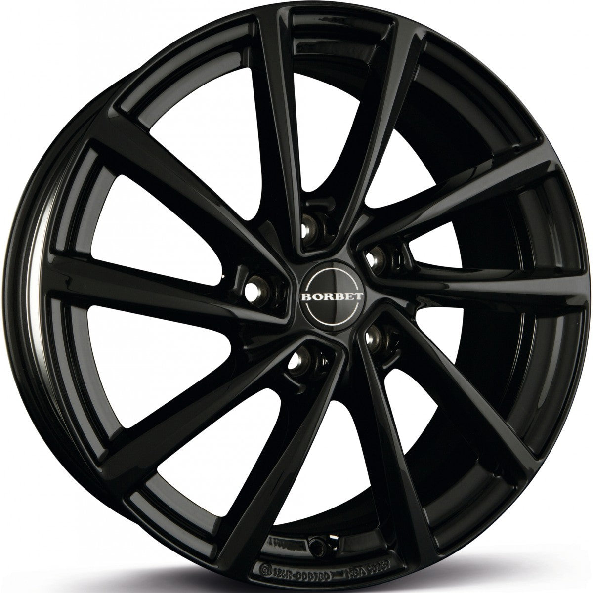 Borbet V black glossy 7x18 ET43 - LK5/112 ML57.1