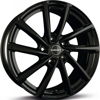 Borbet V black glossy 7x18 ET38 - LK5/114.3 ML67.1