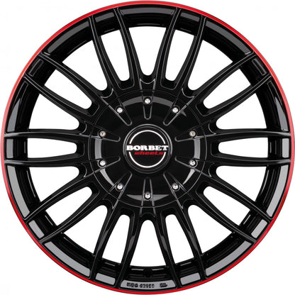 Borbet CW3 black glossy red ring 7.5x18 ET50 - LK6/139.7 ML92.4