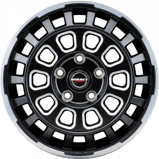 Borbet CW7 black rim window polished matt 8x18 ET55 - LK6/139.7 ML93.1