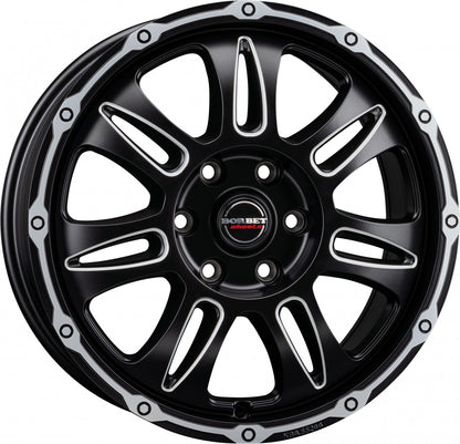 Borbet CW8 black rim window polished matt 8x18 ET45 - LK6/139.7 ML93.1