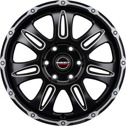 Borbet CW8 black rim window polished matt 8x18 ET45 - LK6/139.7 ML93.1