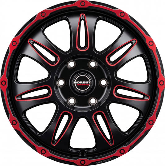 Borbet CW8 red rim window polished matt 8x18 ET45 - LK6/120 ML74.6