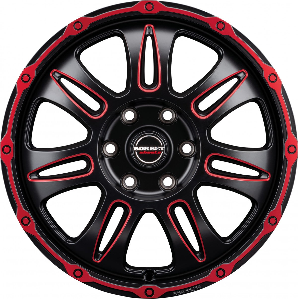Borbet CW8 red rim window polished matt 8x18 ET50 - LK5/118 ML71.1