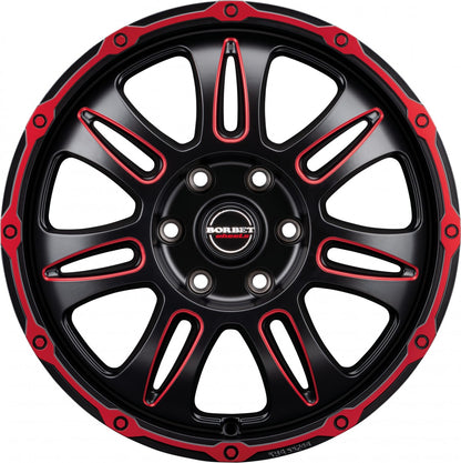 Borbet CW8 red rim window polished matt 8x18 ET50 - LK5/118 ML71.1