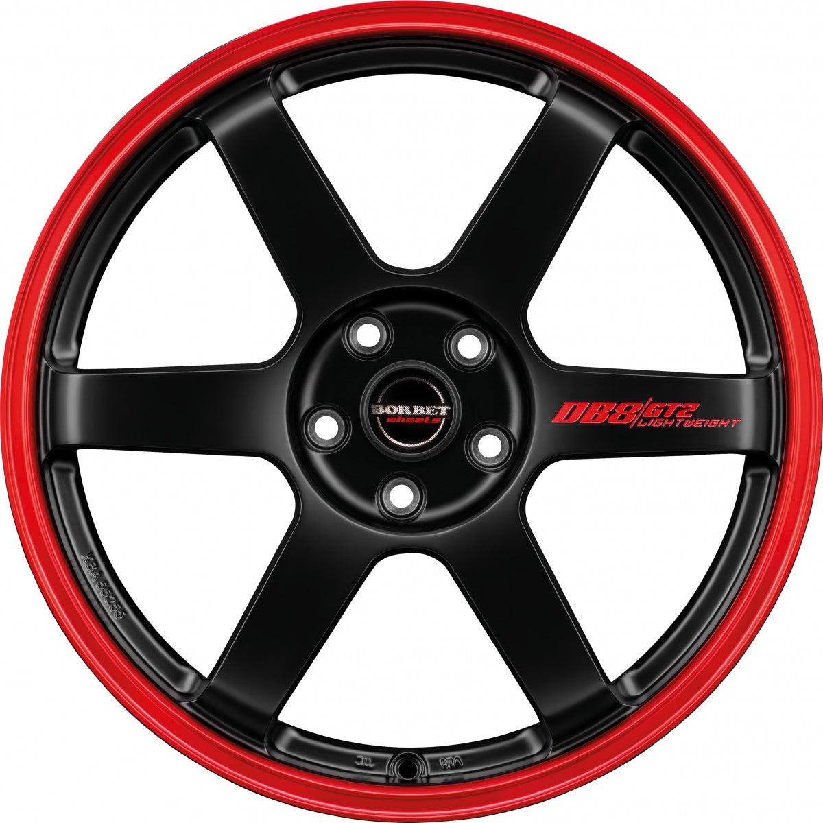 Borbet DB8GT2 black matt rim red 8.5x19 ET35 - LK5/114.3 ML72.5