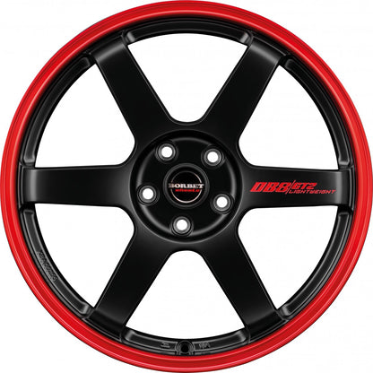 Borbet DB8GT2 black matt rim red 8.5x19 ET35 - LK5/114.3 ML72.5