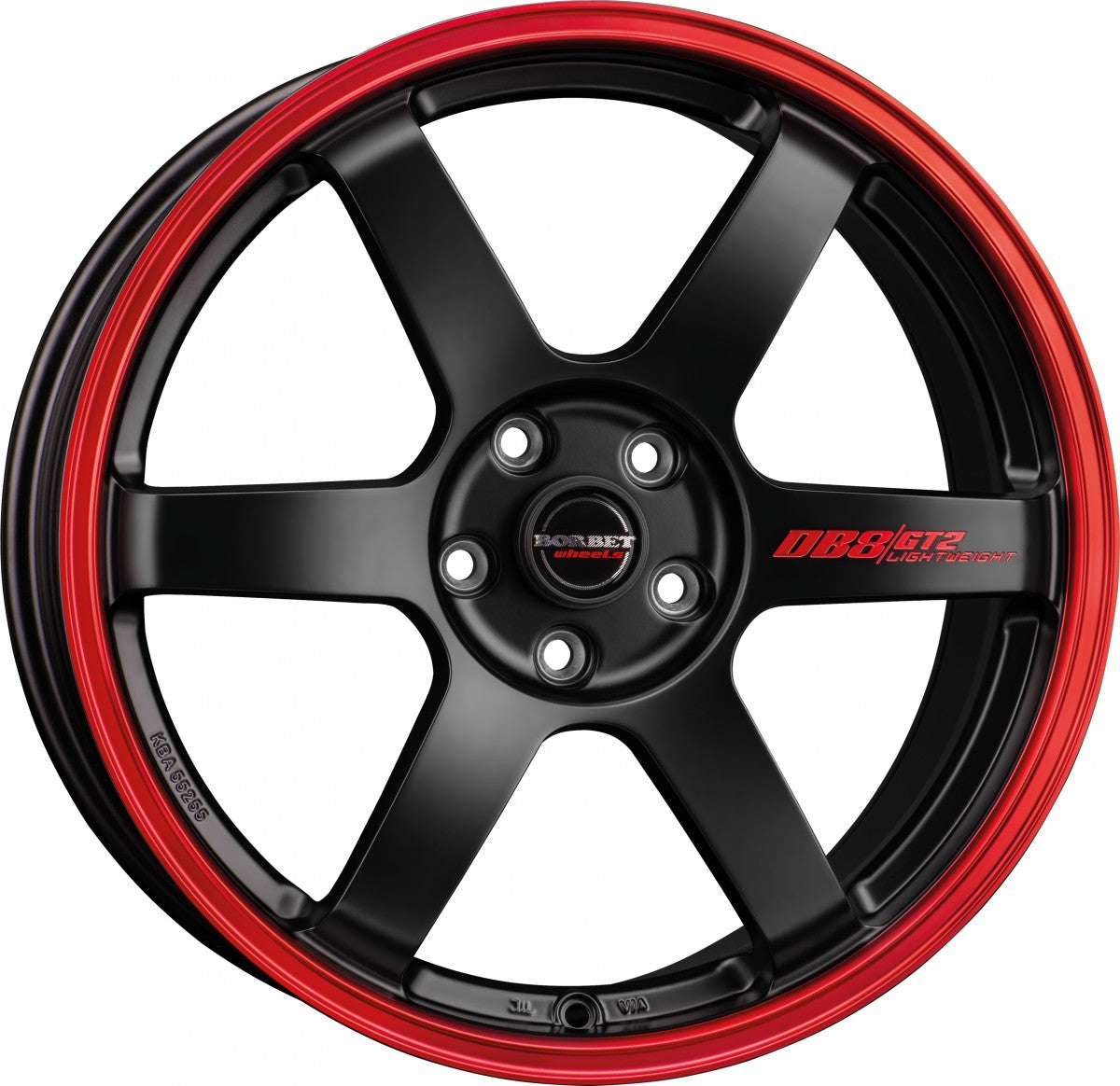 Borbet DB8GT2 black matt rim red 8.5x19 ET45 - LK5/112 ML66.5