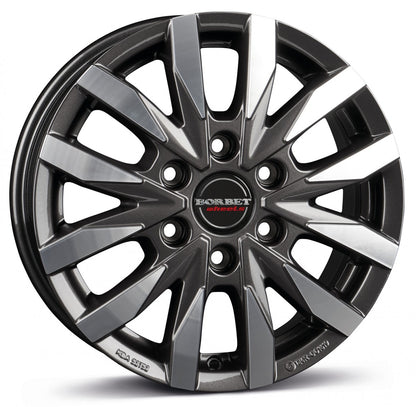 Borbet CW6 mistral anthracite glossy polished 6.5x17 ET48 - LK6/139.7 ML92.4