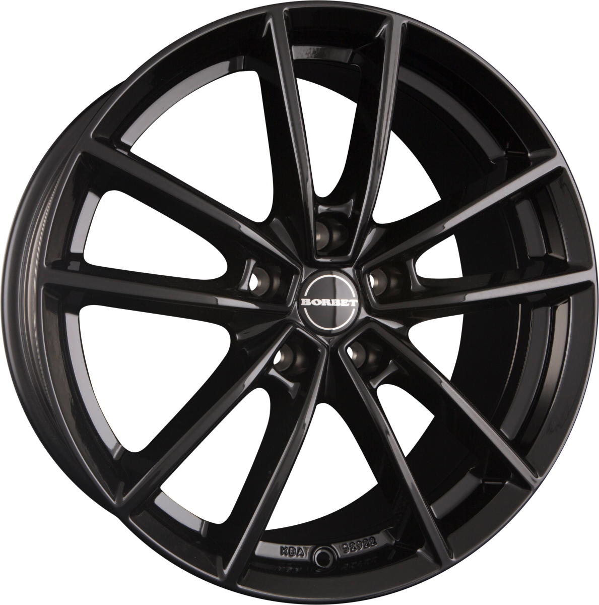 Borbet W Black Glossy Alufelge 7x17 Zoll ET50 LK 5x114.3 ML72.5 – Bild 2