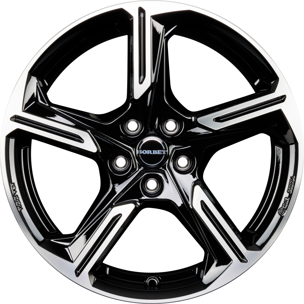 Borbet XE1 Black Polished Glossy Alufelge 7.5x18 Zoll ET50.5 LK 5x108 ML63.4