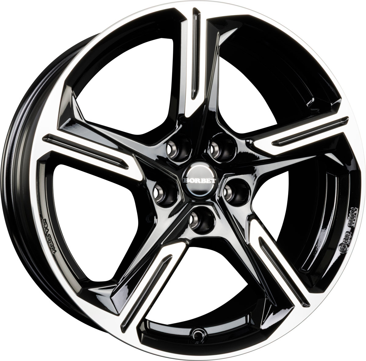 Borbet XE1 Black Polished Glossy Alufelge 7.5x18 Zoll ET50.5 LK 5x108 ML63.4 – Bild 2