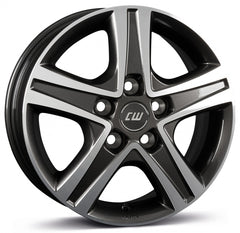 Borbet CWD mistral anthracite glossy polished Alufelge 6.5x16 Zoll ET46 LK 5x114.3 ML67.1
