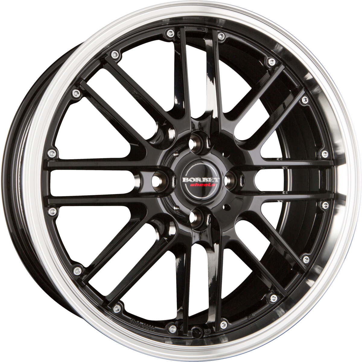 Borbet CW2 Black Rim Polished Alufelge 7x17 Zoll ET38 LK 4x108 ML63.4 – Bild 2