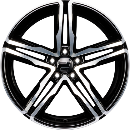 2DRV by WHEELWORLD WH11 Schwarz Hochglanzpoliert (SP+) Alufelge 8x18 Zoll ET45 LK 5x112 ML66.6