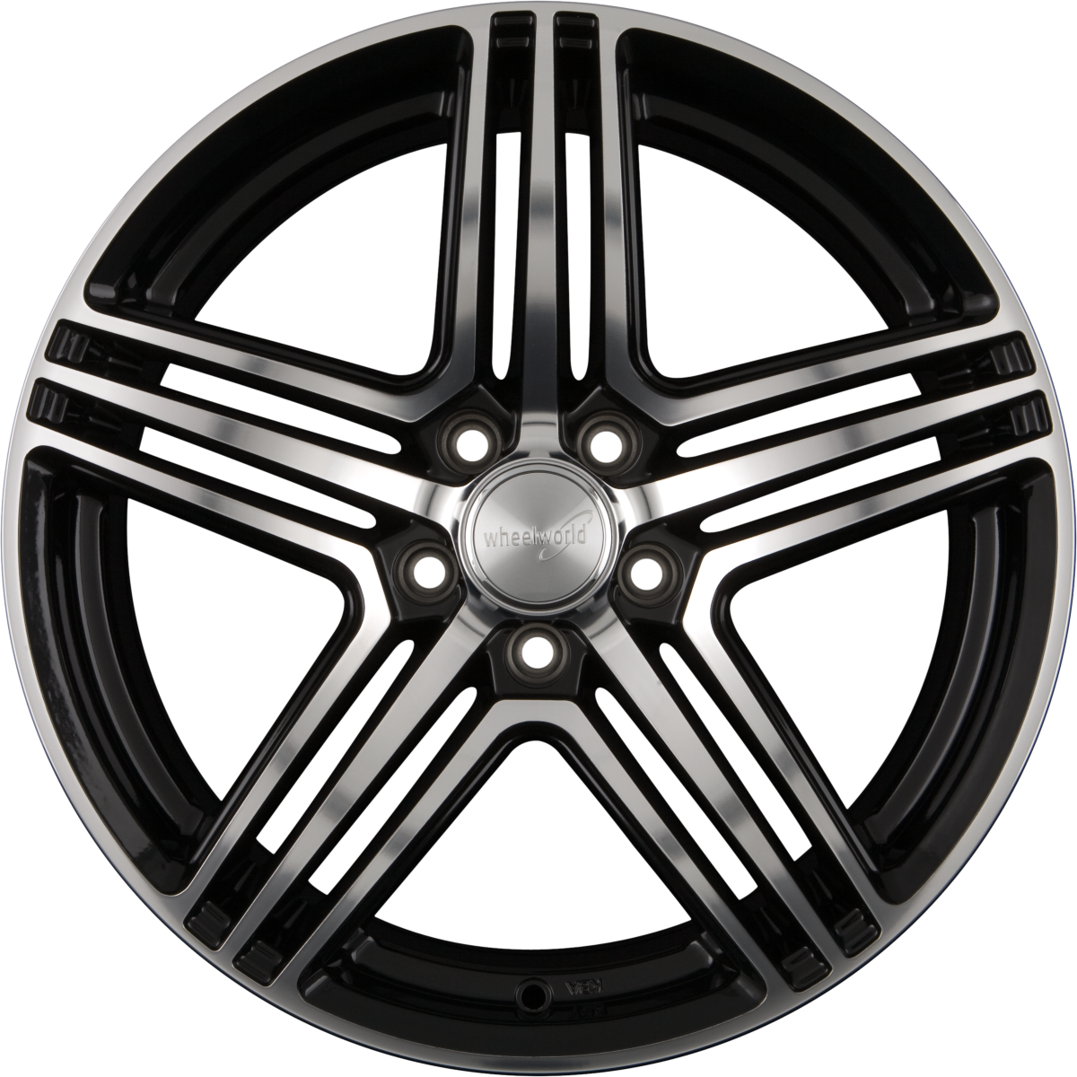 2DRV by WHEELWORLD WH12 Schwarz Hochglanz Poliert (SP+) Alufelge 8x18 Zoll ET45 LK 5x114.3 ML72.6
