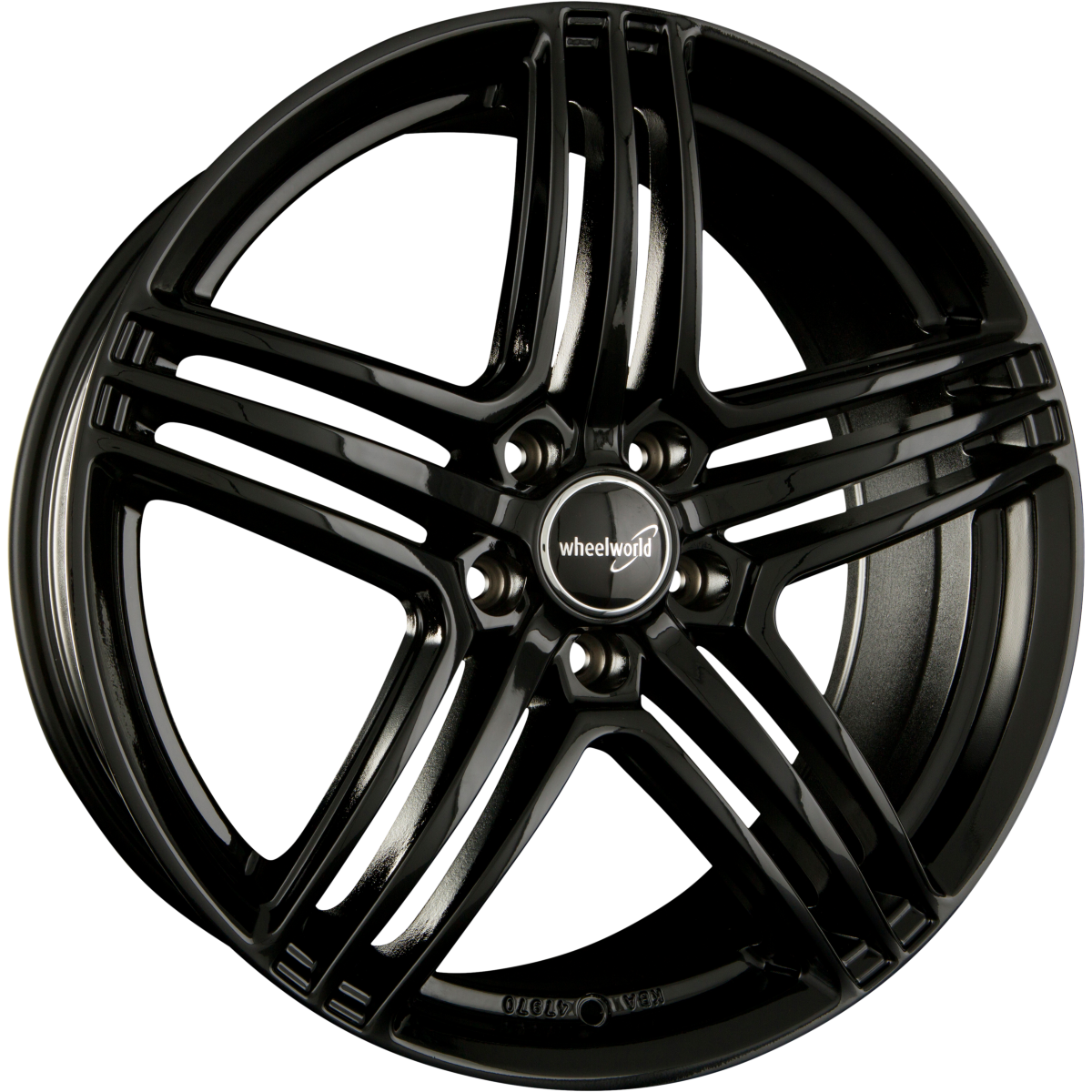 2DRV by WHEELWORLD WH12 Schwarz Glanz Lackiert (SW+) Alufelge 7.5x17 Zoll ET45 LK 5x112 ML66.6 – Bild 2