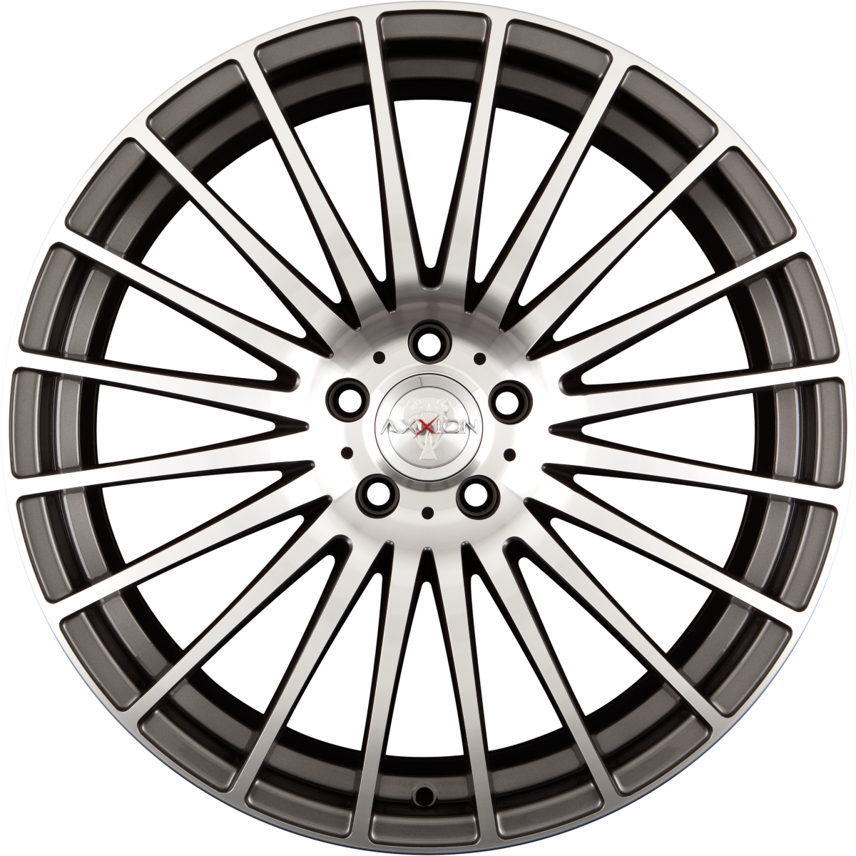Axxion AX5 Excess Daytonagrau Hochglanz Poliert (DGP+) Alufelge 8x18 Zoll ET45 LK 5x108 ML72.6