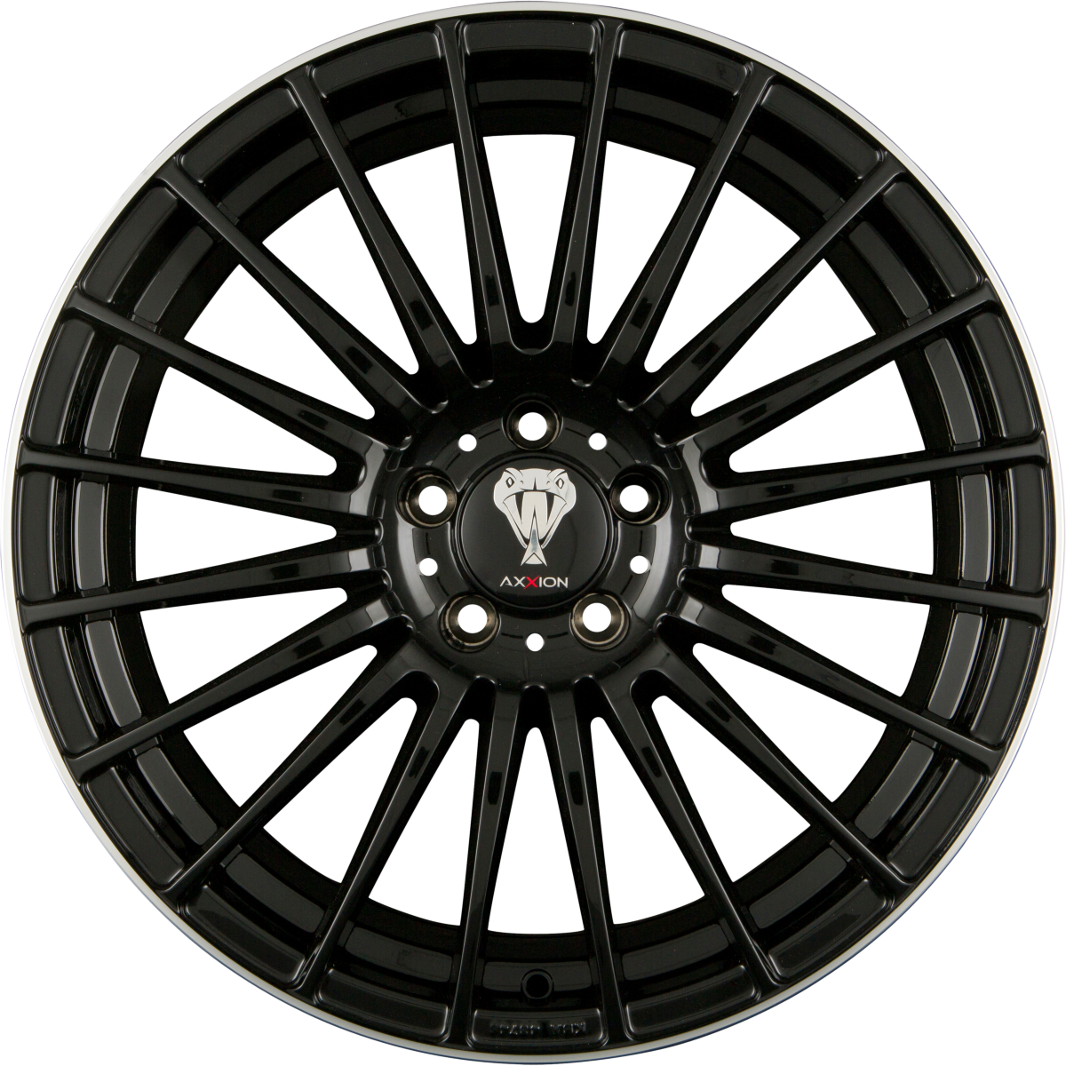 Axxion AX5 Excess Schwarz Glanz Hornpoliert (SW+ / ML+) Alufelge 8x18 Zoll ET38 LK 5x120 ML72.6