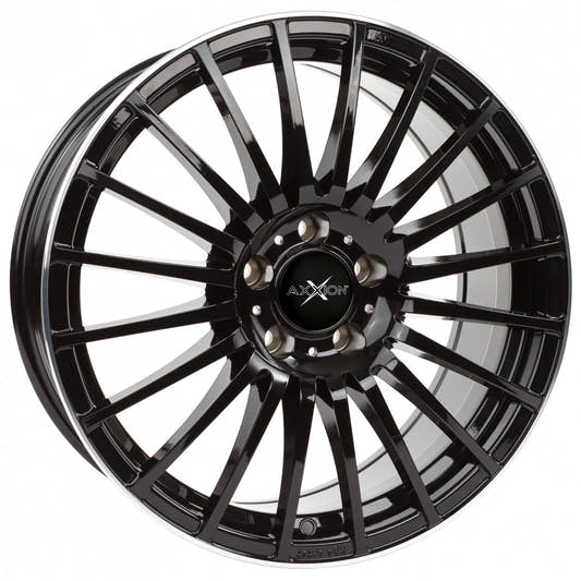 Axxion AX5 schwarz lackiert mit poliertem Felgenbett 9x20 Zoll ET33 LK 5x112 ML66.6