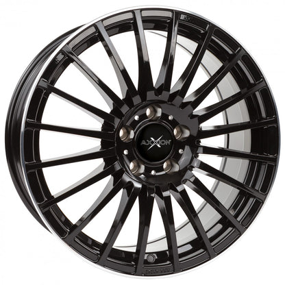Axxion AX5 schwarz lackiert mit poliertem Felgenbett 9x20 Zoll ET33 LK 5x112 ML66.6