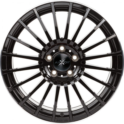 Axxion AX5 schwarz lackiert mit poliertem Felgenbett 9x20 Zoll ET33 LK 5x112 ML66.6 – Bild 2