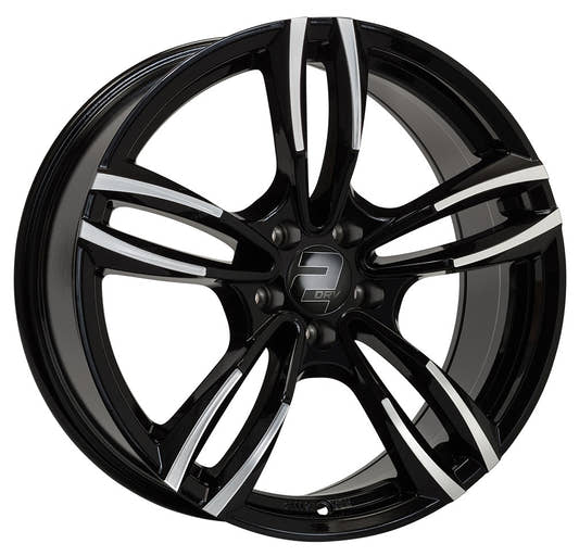 2DRV WH29 schwarz hochglanzpoliert Alufelge 8.5x19 Zoll ET35 LK 5x120 ML72.6