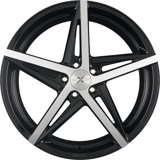 Axxion AX10 Schwarz Hochglanzpoliert (SP+) Alufelge 8x18 Zoll ET30 LK 5x112 ML66.6