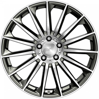 2DRV WH39 dark gunmetal hochglanzpoliert 10.5x22 ET30 - LK5/112 ML66.6