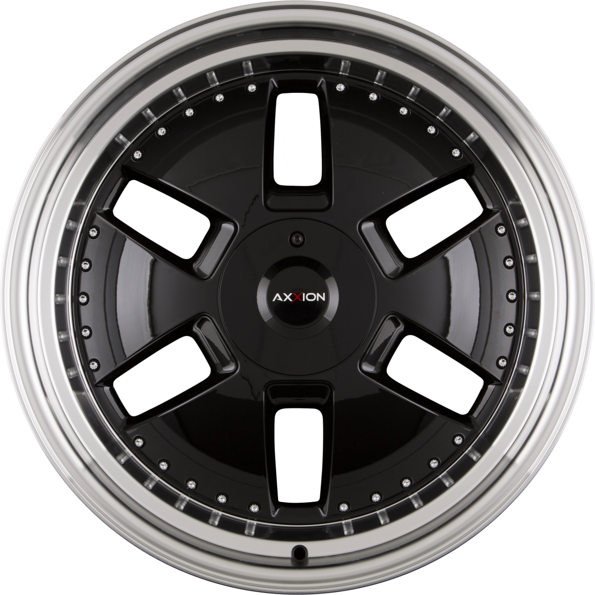 Axxion Y1 Schwarz Glanz mit poliertem Felgenbett (SW+/ ML+) 9x21 Zoll ET30 LK 5x112 ML66.6
