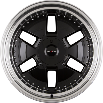 Axxion Y1 Schwarz Glanz mit poliertem Felgenbett (SW+/ ML+) 9x21 Zoll ET30 LK 5x112 ML66.6