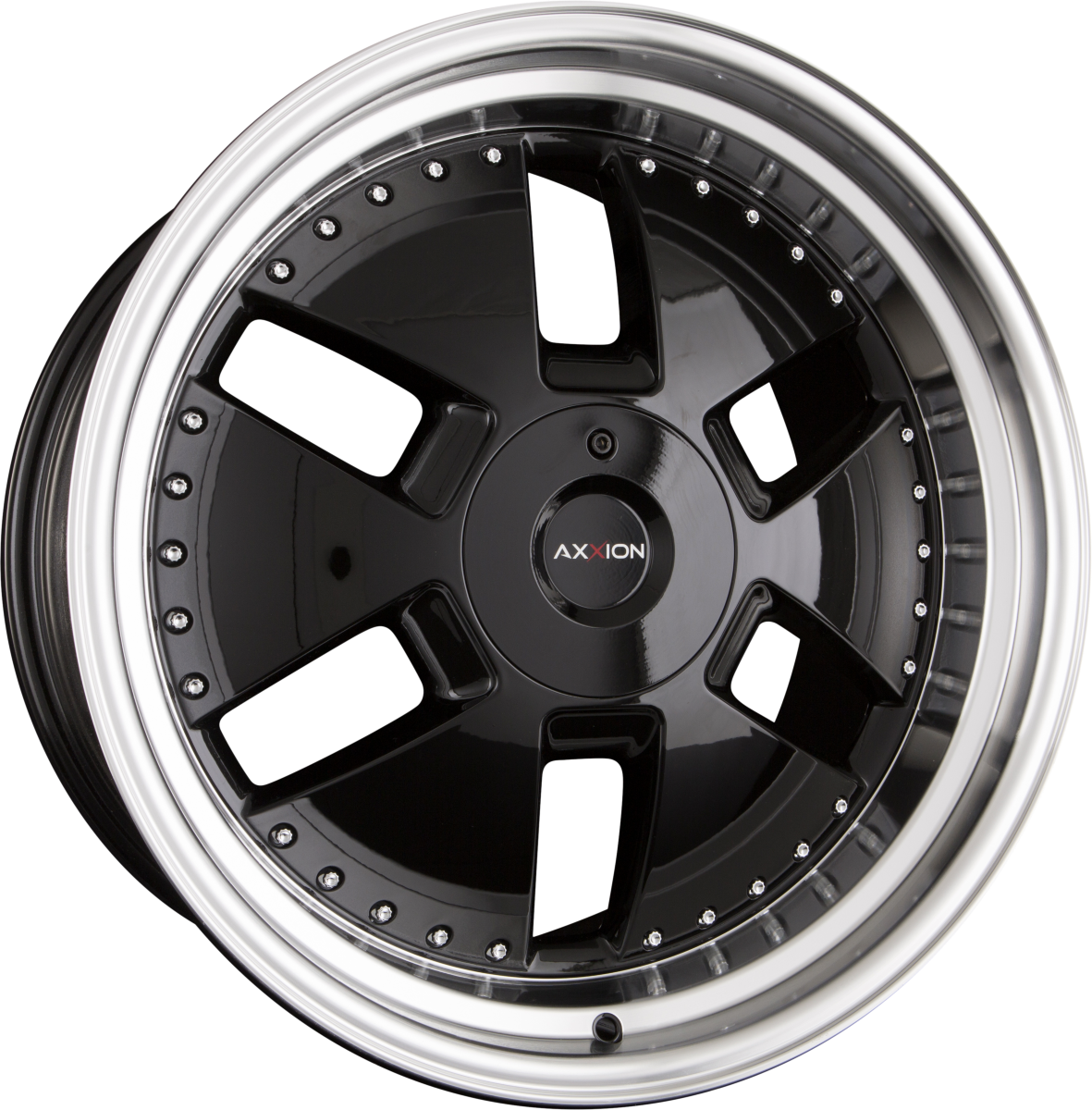 Axxion Y1 Schwarz Glanz mit poliertem Felgenbett (SW+/ ML+) 9x21 Zoll ET30 LK 5x112 ML66.6 – Bild 2