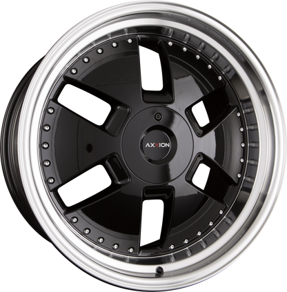 Axxion Y1 Schwarz Glanz mit poliertem Felgenbett (SW+/ ML+) 9x21 Zoll ET30 LK 5x112 ML66.6 – Bild 2