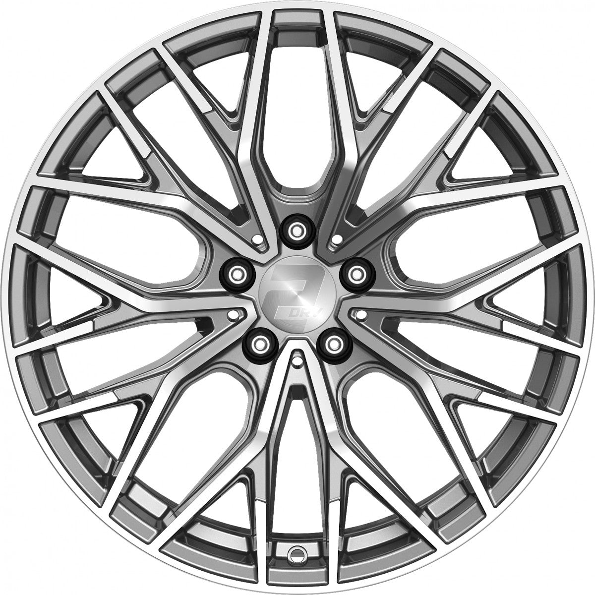 2DRV WH37 daytona grau hochglanzpoliert 8.5x19 ET40 - LK5/112 ML66.6