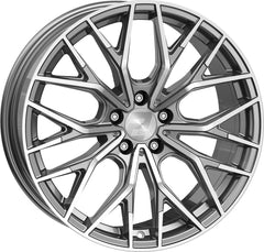 2DRV WH37 daytona grau hochglanzpoliert Alufelge 8.5x19 Zoll ET35 LK 5x120 ML72.6