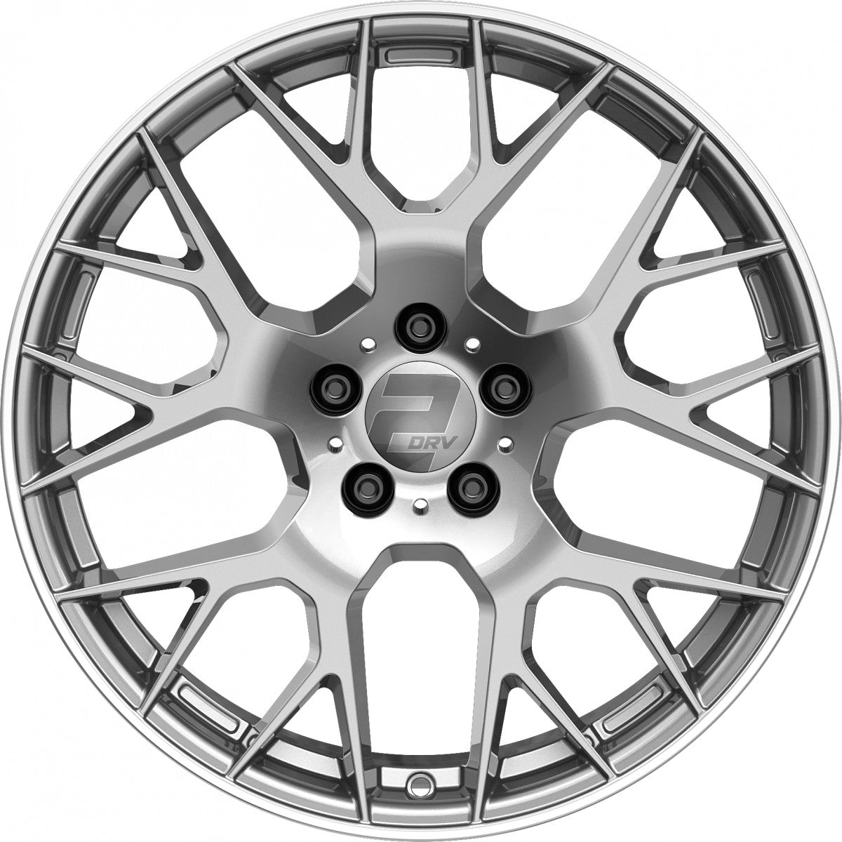 2DRV WH47 daytona grau lackiert mit hochglanzpoliertem Felgenbett 8.5x19 Zoll ET35 LK 5x112 ML66.6 – Bild 2