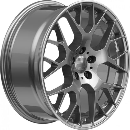 2DRV WH47 daytona grau lackiert mit hochglanzpoliertem Felgenbett 8.5x19 Zoll ET35 LK 5x112 ML66.6 – Bild 4
