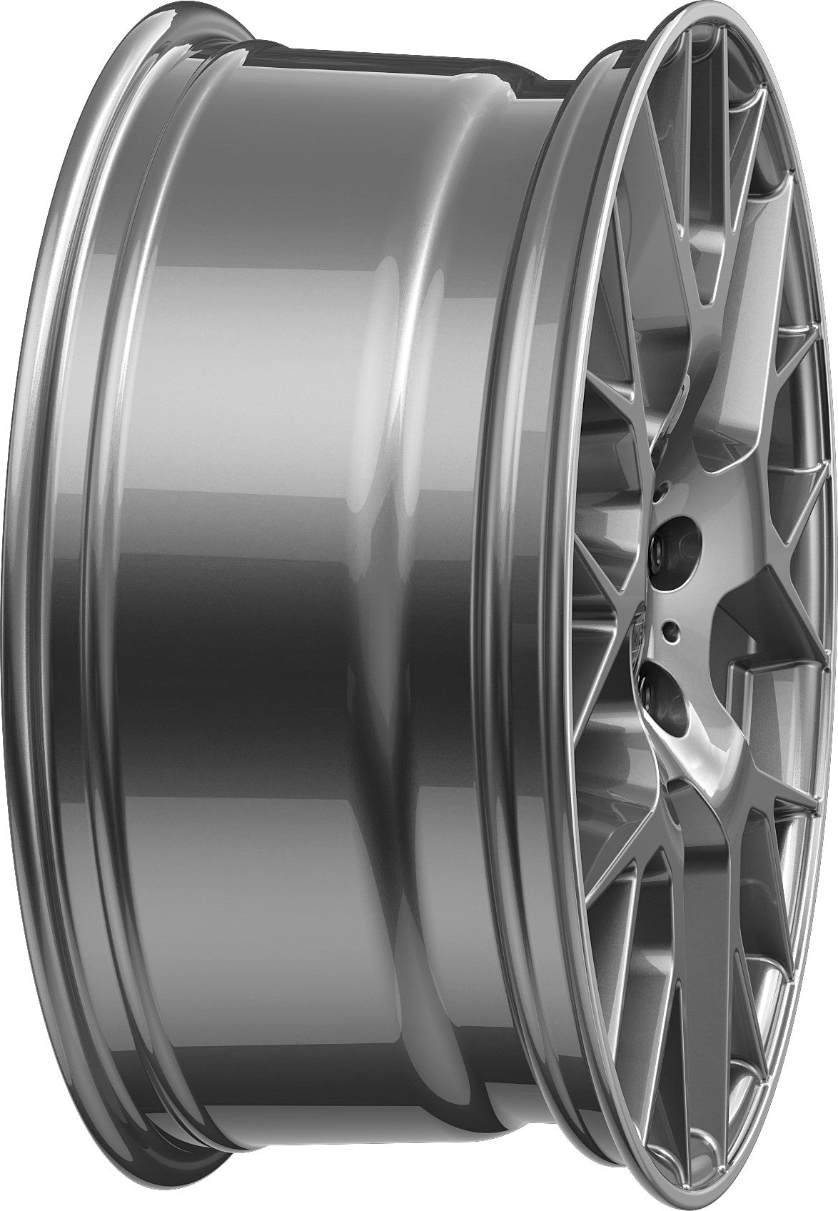 2DRV WH47 daytona grau lackiert mit hochglanzpoliertem Felgenbett 8.5x19 Zoll ET35 LK 5x112 ML66.6 – Bild 6