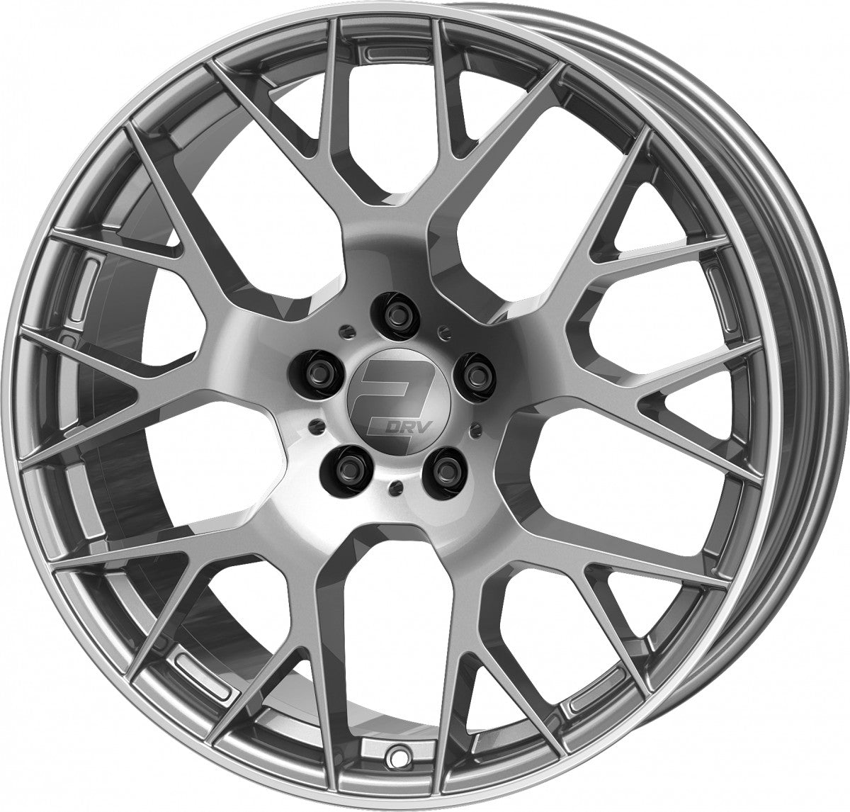 2DRV WH47 daytona grau lackiert mit hochglanzpoliertem Felgenbett 8.5x19 Zoll ET35 LK 5x112 ML66.6 – Bild 7