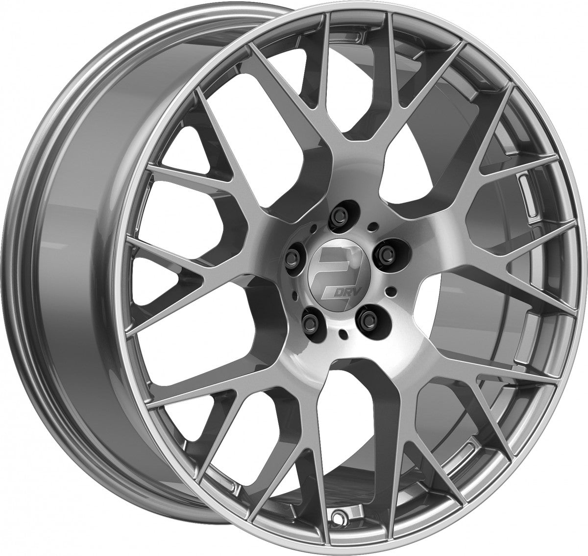 2DRV WH47 daytona grau lackiert mit hochglanzpoliertem Felgenbett 8.5x19 Zoll ET40 LK 5x112 ML66.6 – Bild 3