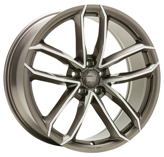2DRV WH33 platin grau hochglanzpoliert 8.5x19 ET35 - LK5/112 ML66.6