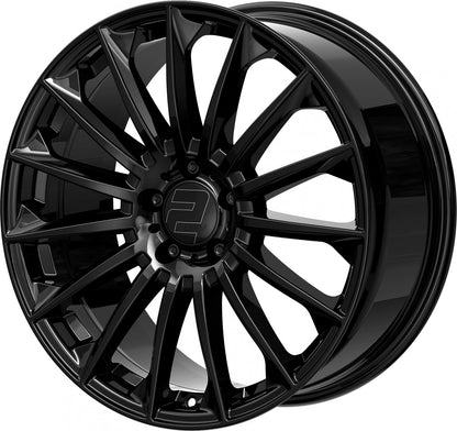 2DRV WH39 schwarz glänzend lackiert 9.5x22 ET20 - LK5/112 ML66.6