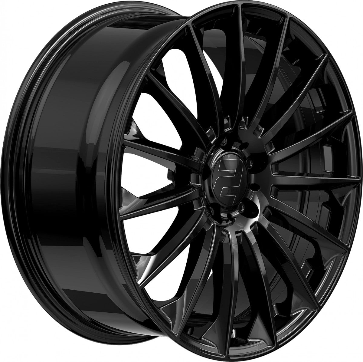 2DRV WH39 schwarz glänzend lackiert 9.5x22 ET30 - LK5/112 ML66.6