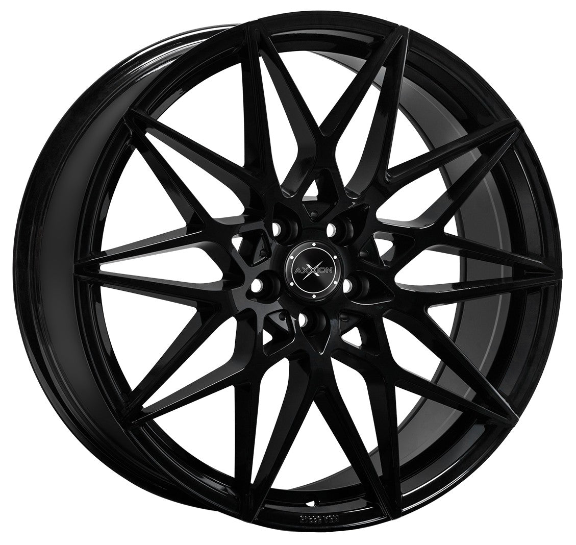 Axxion AX9 schwarz glänzend lackiert Alufelge 8.5x19 Zoll ET25 LK 5x112 ML66.6